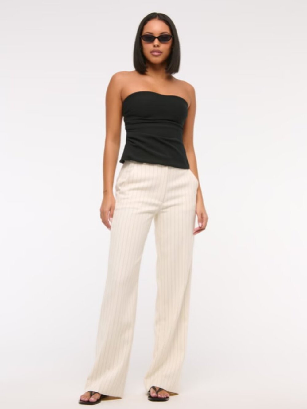 Abercrombie High Rise Pinstripe Pants 26 Long